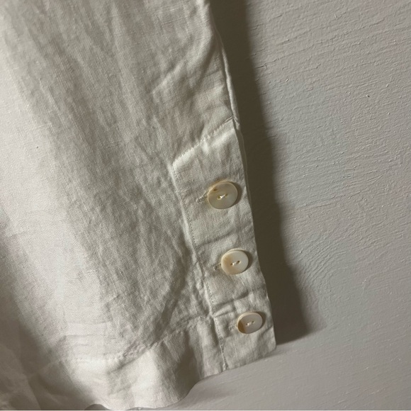 Chico's 100% Linen Wide Leg Pull on Pants Women’s 2.5 12/14 Lagenlook White - Picture 2 of 6